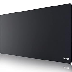 Senetem XL Large Mouse Pad, Ultra-Smooth Gaming Mousepad, Non-Slip Rubber Base, Washable Surface Fits Wired & Wireless Mouse – Big & Long Keyboard Computer Black Mat for Desk, 31.5×11.8 in