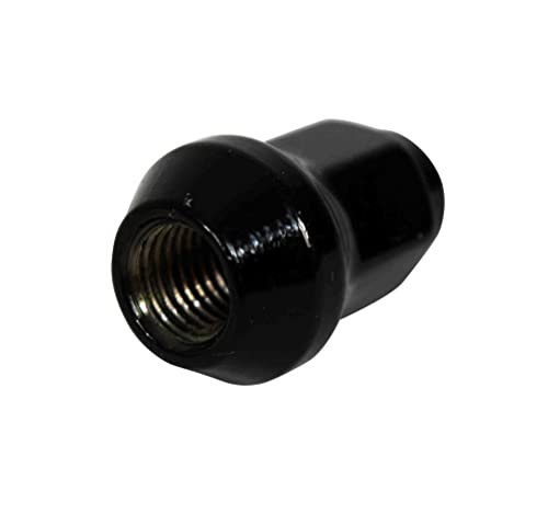 Image of MASSFX 16-Pack Durable Black 14mm Hex Lug Nuts, 28mm Length, & 10x1.25 Thread - Heavy Duty Replacement Lug Nuts for Golf Cart Wheels, Fits Most EZGO, Club Car & Yamaha Golf Cart Wheels