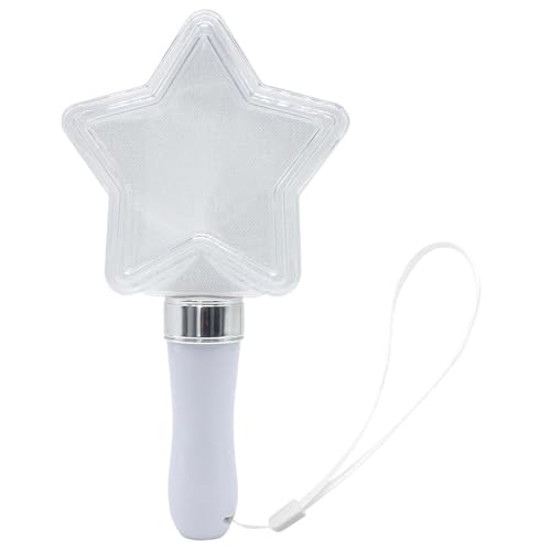 Binnan Barra Luminosa de Pentagrama, 15 Palitos de Luz de Colores para Fiestas, Palitos de Luz de Estrellas, Barra Luminosa LED, Varita Luminosa Intermitente de Colores Vivos para Festivales, Plata