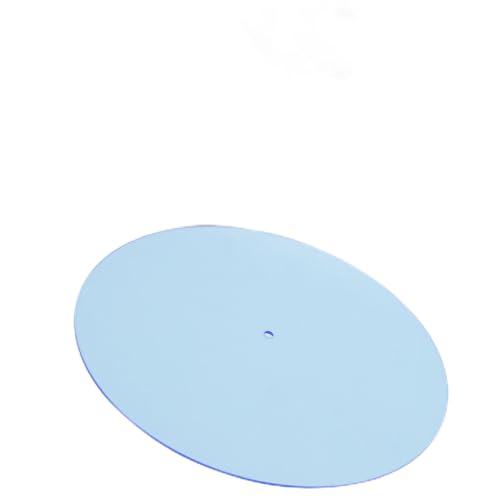 Turntable Platter Mat, 12 inch Transparent Acrylic Record Player Platter Slip Mats, Improves Sound Quality & Provides Tighter Bass - Low Noise Anti Static Platter Mat (Light Blue)