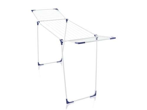 Leifheit Standtrockner Classic 200 Solid standfester Wäscheständer mit 20m Trockenlänge für 2 Waschmaschinenladungen, für drinnen & draußen, mit Flügeln für lange Wäsche, platzsparender Wäschetrockner
