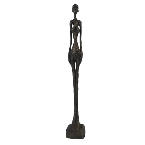 Siunwdiy Scultura in Bronzo Giacometti Statua Figura,Arte Moderna Astratta Decorazione, Ornamento in Bronzo per Soggiorno Ufficio Galleria, Accessorio Scultura Artistica,Marrone,30cm