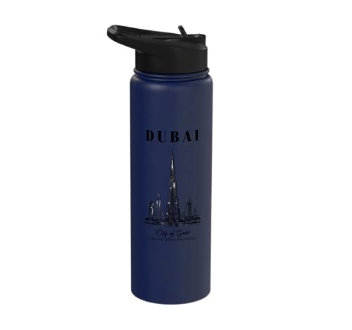 Dubai Cityscape Featuring Burj Khalifa Iconic Stainless Steel Insulated Water