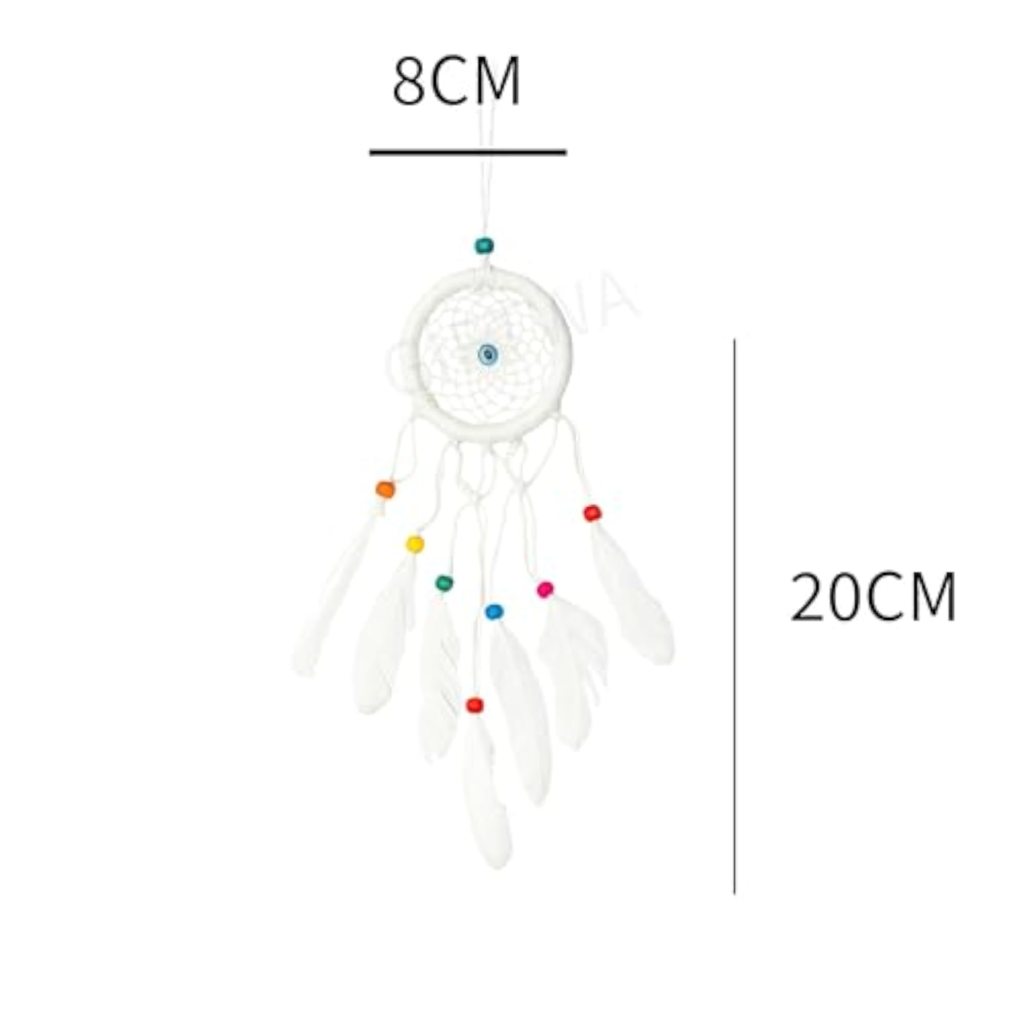 Evil Eye Dream Catcher Macrame Hanging, Boho Feather Wall Decor