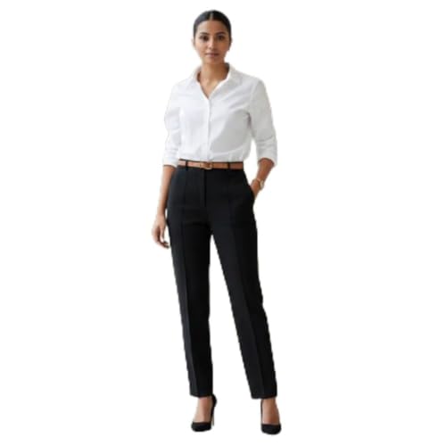 Image of Women Regular Fit Black Formal Pant for Office Wear
