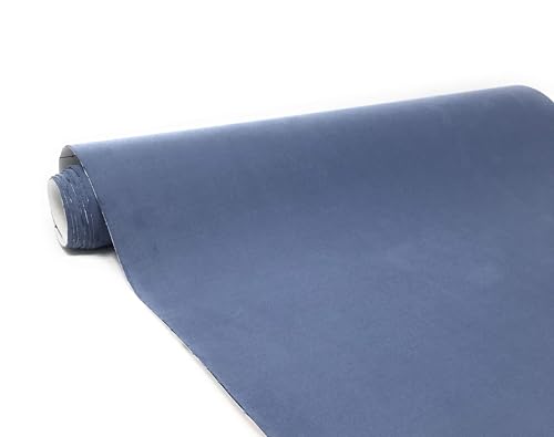 Image of Suede Fabric Wrap - Self Adhesive Film Sticker Silky Decal Sheet for Car Interior Furniture Upholstery DIY Elastic Stretch Peel and Stick (French Blue, 17.5 in x 70 inch)