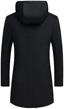 ECDAHICC Wintermantel voor heren, slim fit, lange wollen mantel, werkjas met opstaande kraag, wintermantel voor heren, Blauw, M