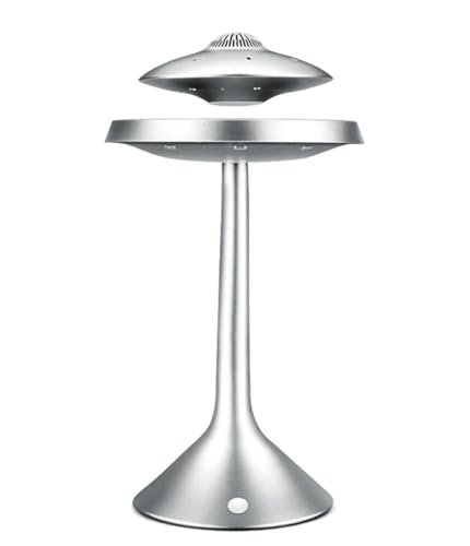 Altavoz Bluetooth flotante con luces LED, diseño levitante, metal de grado aeroespacial, sonido envolvente de 360 grados, 8 horas de duración de la batería, conectividad inalámbrica