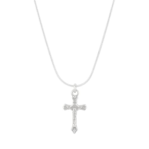 Collier croisé en argent sterling 925 massif au design vintage latéral haut de gamme