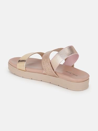Image of Marc Loire Women Platform Heel Fashion Sandal With Slingback Strap; Casual Footwear