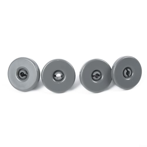 Honseadek Paquete de 4 ruedas para cesta inferior de lavavajillas Zanussi para Favorit Progress para accesorios de lavavajillas Quelle, gris oscuro, 40 x 40 x 8 mm