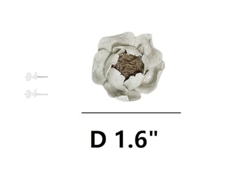 Image of Ceramic Flower Wall Art Decor, Artificial Flower Wall Sculpture,Handmade Ceramic Flowers for Home,Hallway,Living Room, Kitchen,Bathroom (Spotted Color,Peony Flower Bud, 2.76 inch)