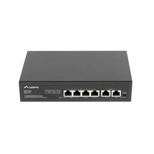 Switch PoE+ Lanberg RSFE-4P-2FE-60 rackable 10 et 19 pouces pour réseau compact