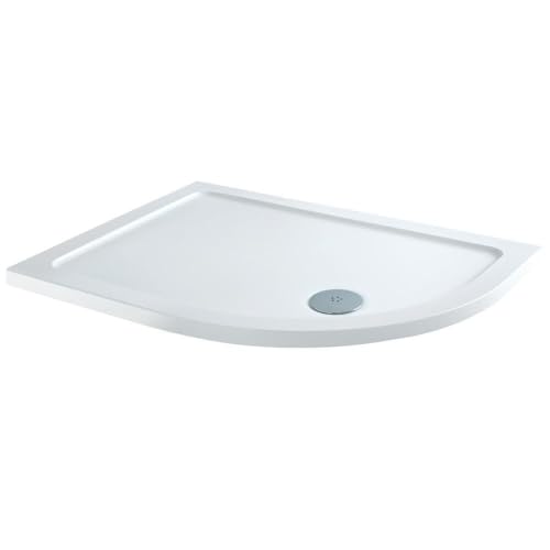Image of MILANO White Anti Slip Right Hand Offset Quadrant Shower Tray 1000 x 800mm