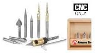 Amana Tool - AMS-128 8-PC 'V' Carving CNC Router Bit Collection, 1/4" Shank