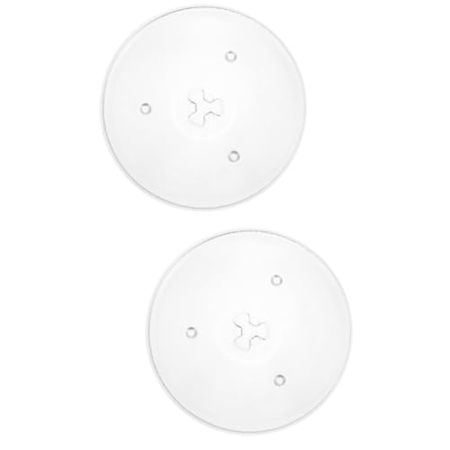 PRETYZOOM 2 Piezas Plato Giratorio Para Microondas Tostadora Lámina Encimera Mezclador Cacerola Buque De Vapor Combinación Placa Giratoria Manejar Calentadores Artilugio Platos Vidrio