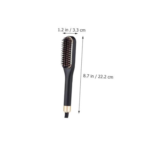 Cepillo alisador eléctrico para barba LIFKOME con 3 ajustes de calor, mini plancha para cabello para hombres, color negro, enchufe US 110V miniatura 2