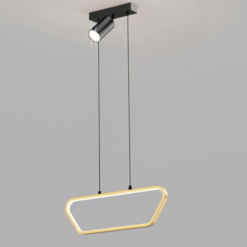 Lampe suspendue LED trapézoïdale dorée en aluminium au design moderne unique