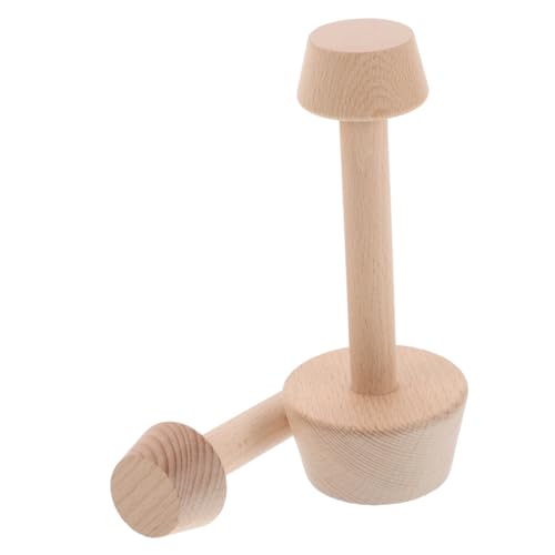BESTYASH 2 piezas Molde de Madera Doble Cara para Tartaletas Prensa de Base para Mini Muffins y Tartas Herramienta de Repostería Versátil para Hornear Casa