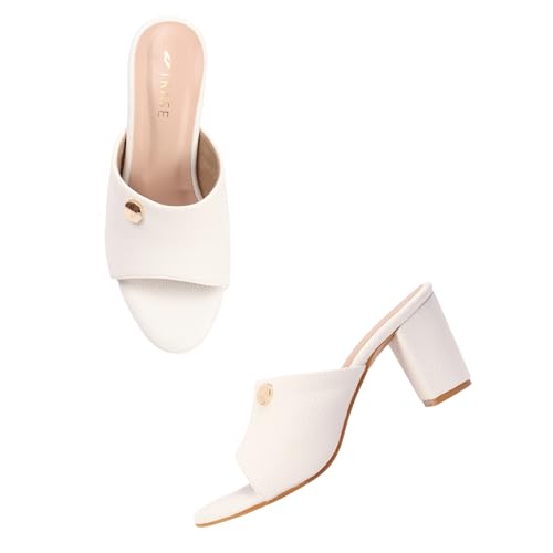Image of TRASE Women's Slip-On Block Heels Sandals| Fashionable Sandals for Women & Girls | Light weight, Soft Footbed, Comfortable & Stylish - (47068)