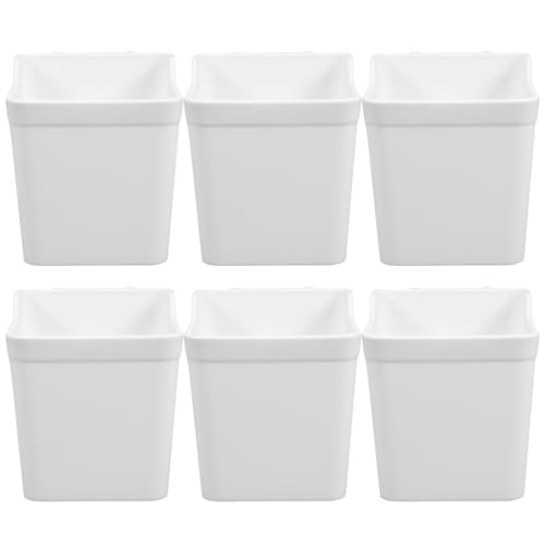 Porte-gobelets blanc en ABS pour panneau perforé | Lot de 6 crochets organiseurs