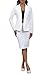 Women's 2 Piece Suit Skirt Set Business Casual Long Sleeve Blazer and Pencil Skirt Sets White XL