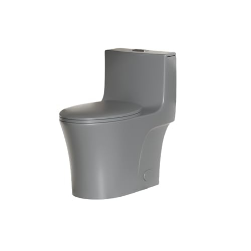 MotiveTech 1.1/1.6 GPF -Piece Toilet Elongated, Siphonic S- 12",Soft Closing Seat, Button on Tank Top,Powerful