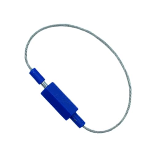 Scellé conteneur fil d'acier bleu de 25cm autobloquant en lot de 100 pièces