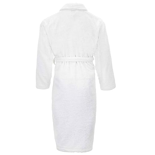 WELL HOME MOBILIARIO & DECORACIÓN Szlafrok 100% bawełna w kolorze białym z 1 szwem frotte rozmiar XL, biała, XL