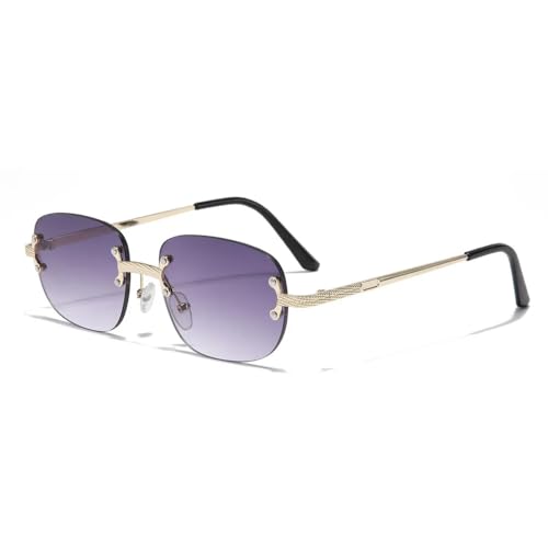 Lunettes de soleil roses femme UV400 lunettes ovales sans monture été 2025