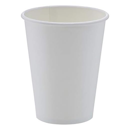 Amazon Basics Compostable Coffee Cups, 12 Ounces, Paper, 1000 Count (Pack of 1), White