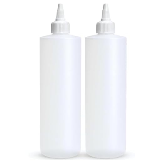 BRIGHTFROM Condiment Squeeze Bottles, 16 OZ Empty Squirt Bottle with Twist Top Cap, Leak Proof - Great for Ketchup, Mustard, Syrup, Sauces, Dressing, Oil, Arts and Crafts, BPA FREE Plastic - 2 PACK