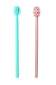 Soft Cat Toothbrush with 360-degree Head | Safe, Effective and Deep Pet Teeth Cleaning | Brush Away Bad Breath | Food Grade Silicone (2 Pack, Mint Green, Rose Pink)