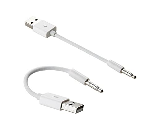 Mr. Gadget's Solutions USB CHARGER SYNC DATA CABLE FOR IPOD SHUFFLE 3G 3RD 4G 4th 5G 5th GEN GENERATION-WHITE