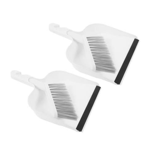 Garneck 2 Sätze Mini Tischbesen und Kehrschaufel Set Kompaktes für Schreibtisch und Arbeitsplatte Tragbare Kleine Kehrschaufel mit Besen für Büro und Zuhause Robust und Dekorativ