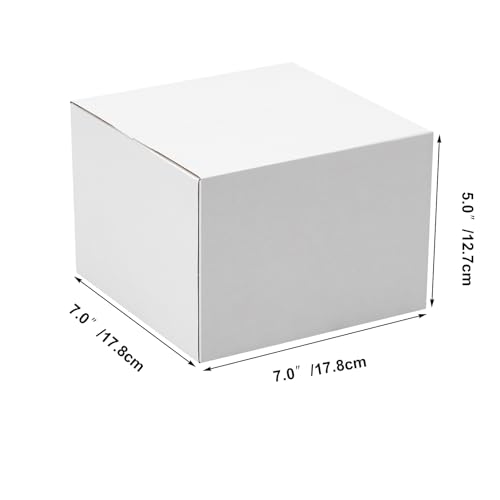 Image of 7x7x5 Shipping Boxes Set of 40, White Kraft Corrugated Cardboard Boxes Mailers for Packaging, Small Moving Box(17.8x17.8x12.7 cm)