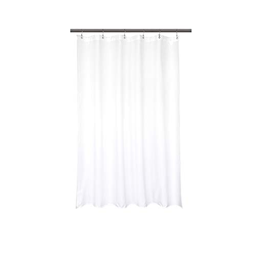 Waterproof Fabric Stall Shower Curtain Liner 32' W x 72' H - Hotel Quality, Machine Washable, White Shower Liner for Narrow Bathroom, 32x72