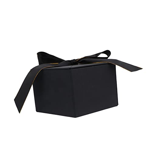 NOLITOY 1 Caja caja de hexagonal contenedor de chocolate cajas de negras cajas de chocolates para regalar cajas chocolate para regalar cajas de bombones con lazo Black