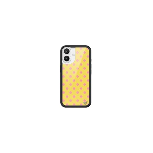 Image of Wildflower Cases - Compatible with iPhone 16 | Protective Black Bumper, 6.5ft Drop Test Certified, Women Owned Small Business | Spots Aesthetic Trendy Cute | Polka Dot - Pink and Yellow