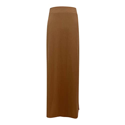 Ladies Skorts Skirt for Women Ribbed Wrap Slit Pencil Criss Cross Basic Maxi Long Skorts 2025 Regular Fit4