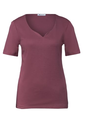 Street One Basic T-Shirt mit Herzausschnitt Dark Clouded Blush 42 – Ansicht 4