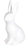 Hochwertige Verarbeitung: Die hochwertig verarbeitete Osterhasen Figur ist robust aus Porzellan gefertigt. Leichte Stöße und niedrige Temperaturen sind kein Problem. Sie verschönert so den Innenbereich wie auch den Garten und den Außenbereich.