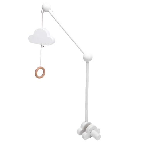 Baby Crib Mobile Arm, Rotating Baby Mobile Hanger Beech Wooden Mobile Stand Arm with Music Box Non Slip for Nursery Decor Baby Shower