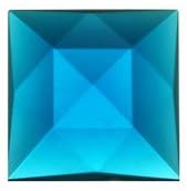 Stained Glass Jewels - 25mm Square Faceted - Turqouise