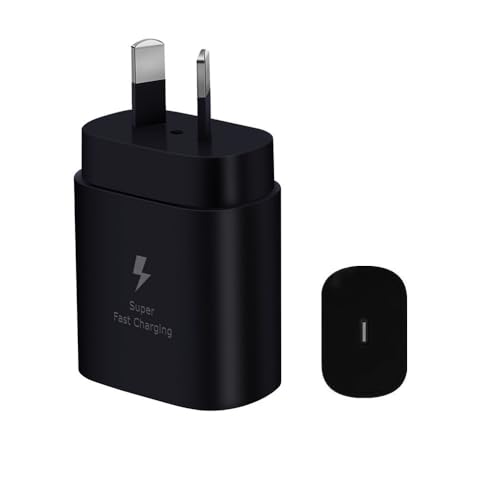 25W Ultra-Fast Charger, Suitable for Samsung USB-C Wall Chargers, Compatible with Samsung Galaxy Ultra S24/S23/S22/S21, A54, Note 20, Galaxy Watch, iPhone 15/Pro (Black)