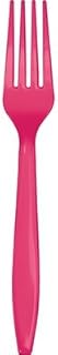 Club Pack of 600 Hot Magenta Premium Plastic Party Forks