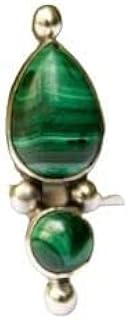 Malachite Ring, Malachite Ring 925 Sterling Silver, Natural Green Stone Ring, Boho Ring, Malachite Jewelry, Malachite crystal, Ring Size 3 US to 12 US