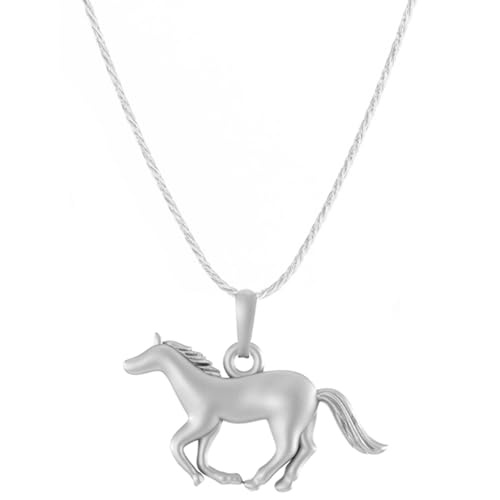 Pendentif cheval en argent 925 avec chaîne en corde pour homme et femme