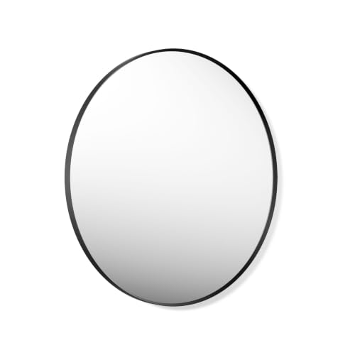 Kohler Essential 36 in. W x 36 in. H Round Framed Wall Mount Bathroom Vanity Mirror in Matte Black