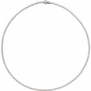 Jewels By Lux 14K White Gold Round 2Mm G-H Si1-Si2 5 7/8 Ctw Lab-Grown Diamond Line Necklace, Length: 16 In -  688853:LG604:P